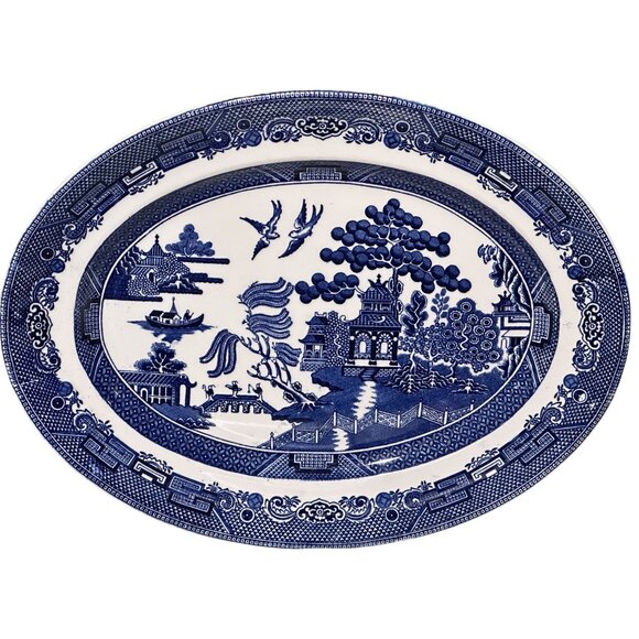 Johnson Brothers Other - Johnson Brothers Willow Blue Platter Serving Oval Dinnerware England Ironstone